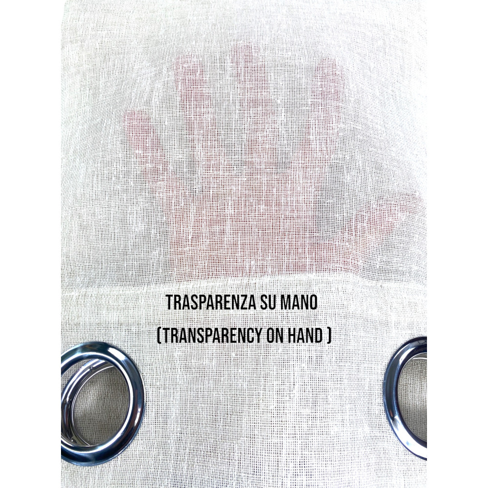 Tenda Simply Effetto Lino 140x300 cm Beige - Tinta Unita Semitrasparente - Poliestere con Anelli - Stile Moderno